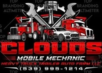 Clouds Mobile Mechanic wrench-and-truck artwork for the branded T-shirt